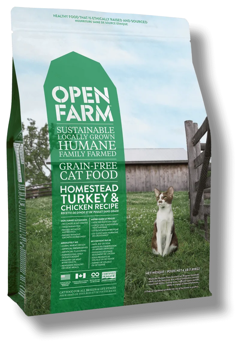 OPEN FARM Grain-Free Homestead Turkey & Chicken Recipe Dry Cat Food
