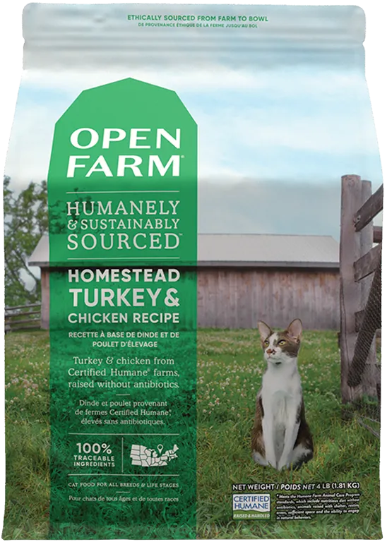 Open Farm Grain Free Homestead Turkey and Chicken Recipe Dry Cat Food