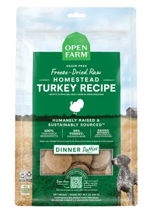 Open Farm Grain Free Raw Dog Food Patties Homestead Turkey Recipe Freeze Dried