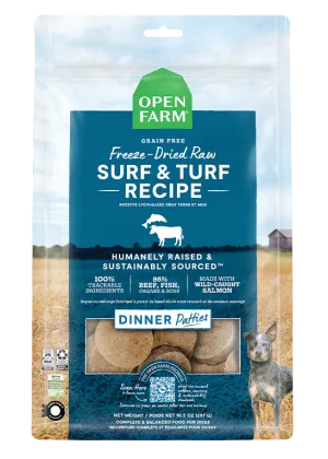 Open Farm Grain Free Surf and Turf Recipe Freeze Dried Raw Dog Food Patties