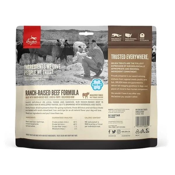 ORIJEN Freeze Dried Ranch Raised Beef Dog Treats