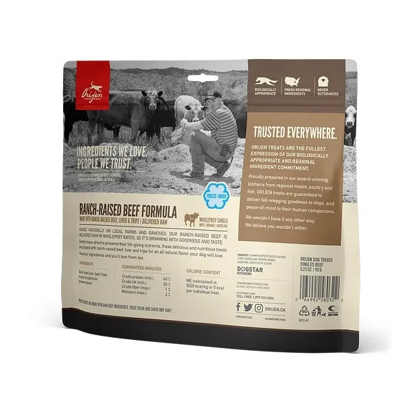 ORIJEN Freeze Dried Ranch Raised Beef Dog Treats