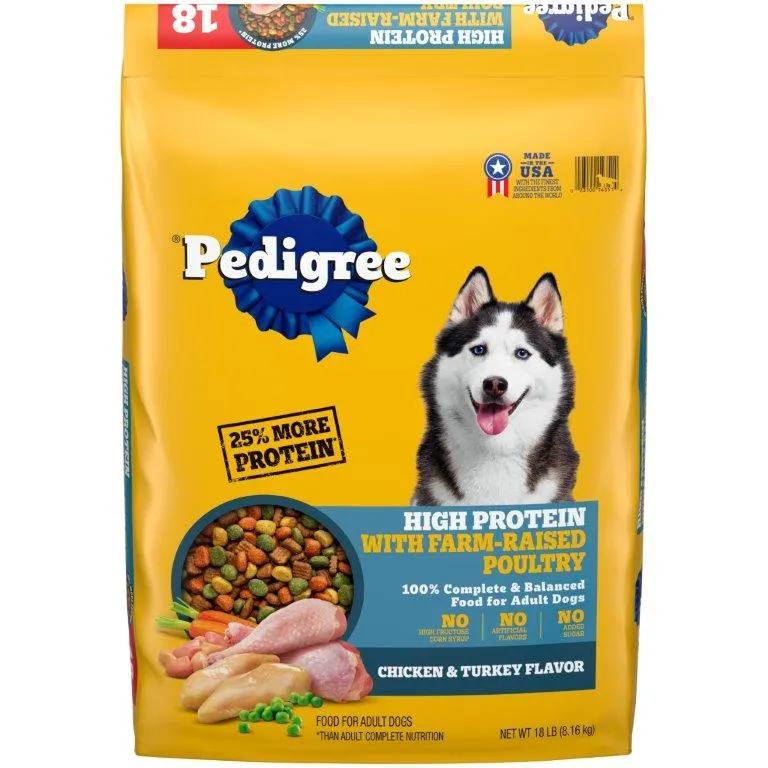 PEDIGREE High Protein Adult Dry Dog Food Chicken and Turkey Flavor Dog Kibble