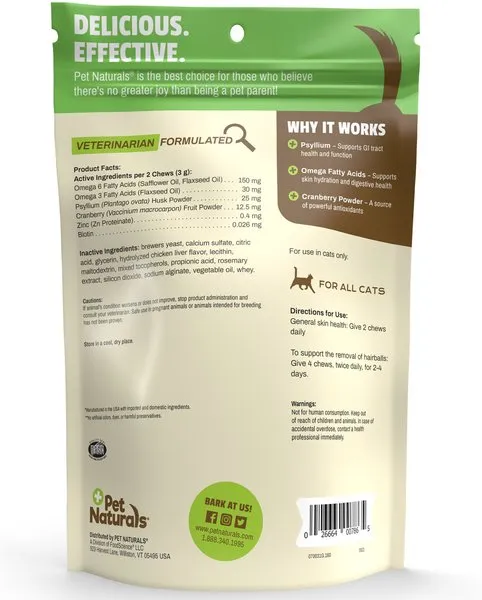 Pet Naturals Hairball Supplement Chews For Cats