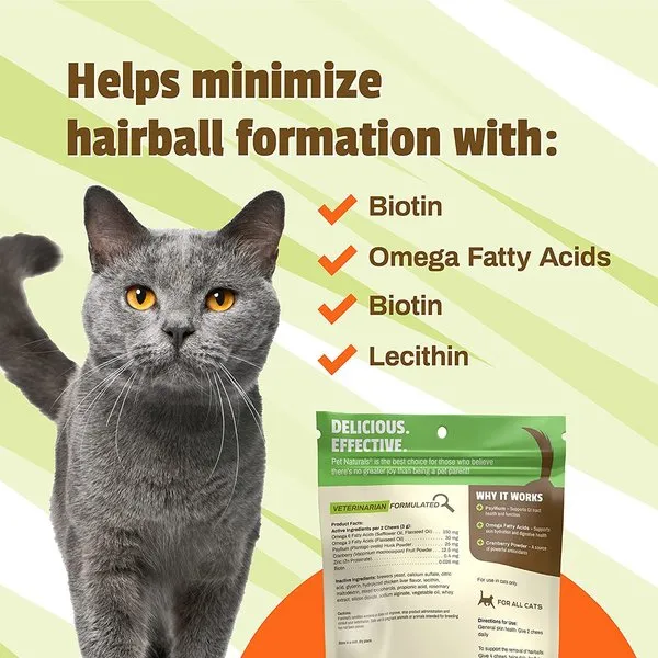 Pet Naturals Hairball Supplement Chews For Cats