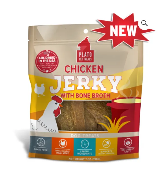 Plato Chicken Jerky with Bone Broth
