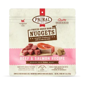 Primal Freeze Dried Nuggets Grain Free Beef & Salmon Formula Cat Food