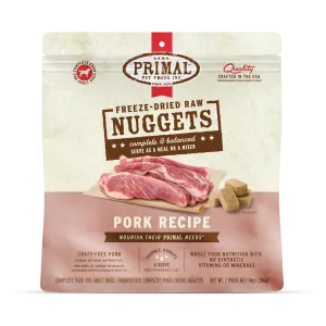 Primal Freeze Dried Nuggets Grain Free Pork Formula Complete Diet Dog Food