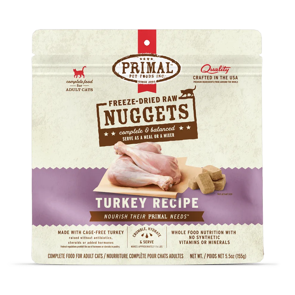 Primal Freeze Dried Nuggets Grain Free Turkey Formula Cat Food