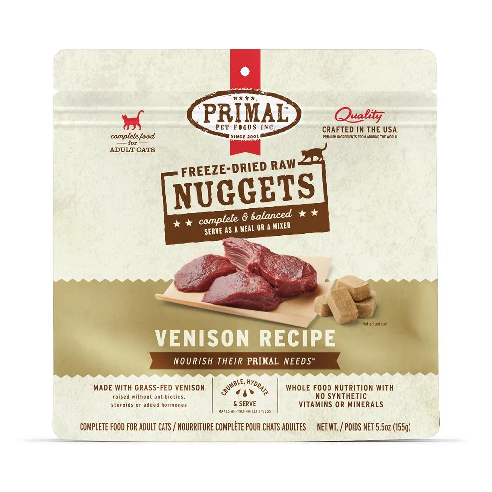 Primal Freeze Dried Nuggets Venison Formula Complete Diet for Cats