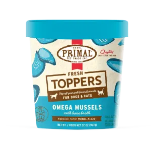 Primal Fresh Toppers Omega Mussels Recipe for Dogs & Cats