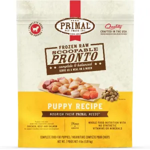 Primal Frozen Raw Pronto Puppy Chicken, Beef, & Salmon Dog Food