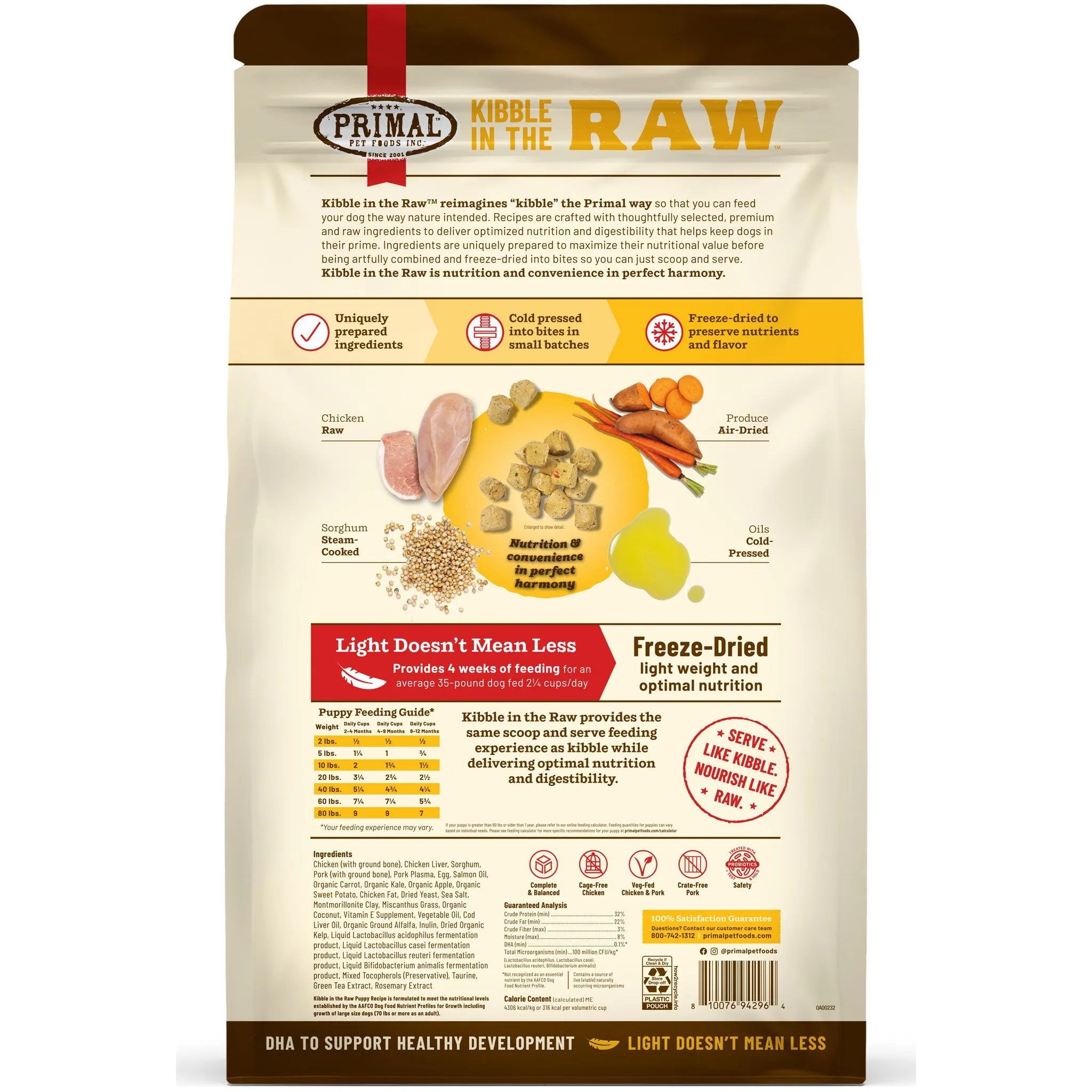 Primal Kibble in the Raw Puppy Recipe Dog Food