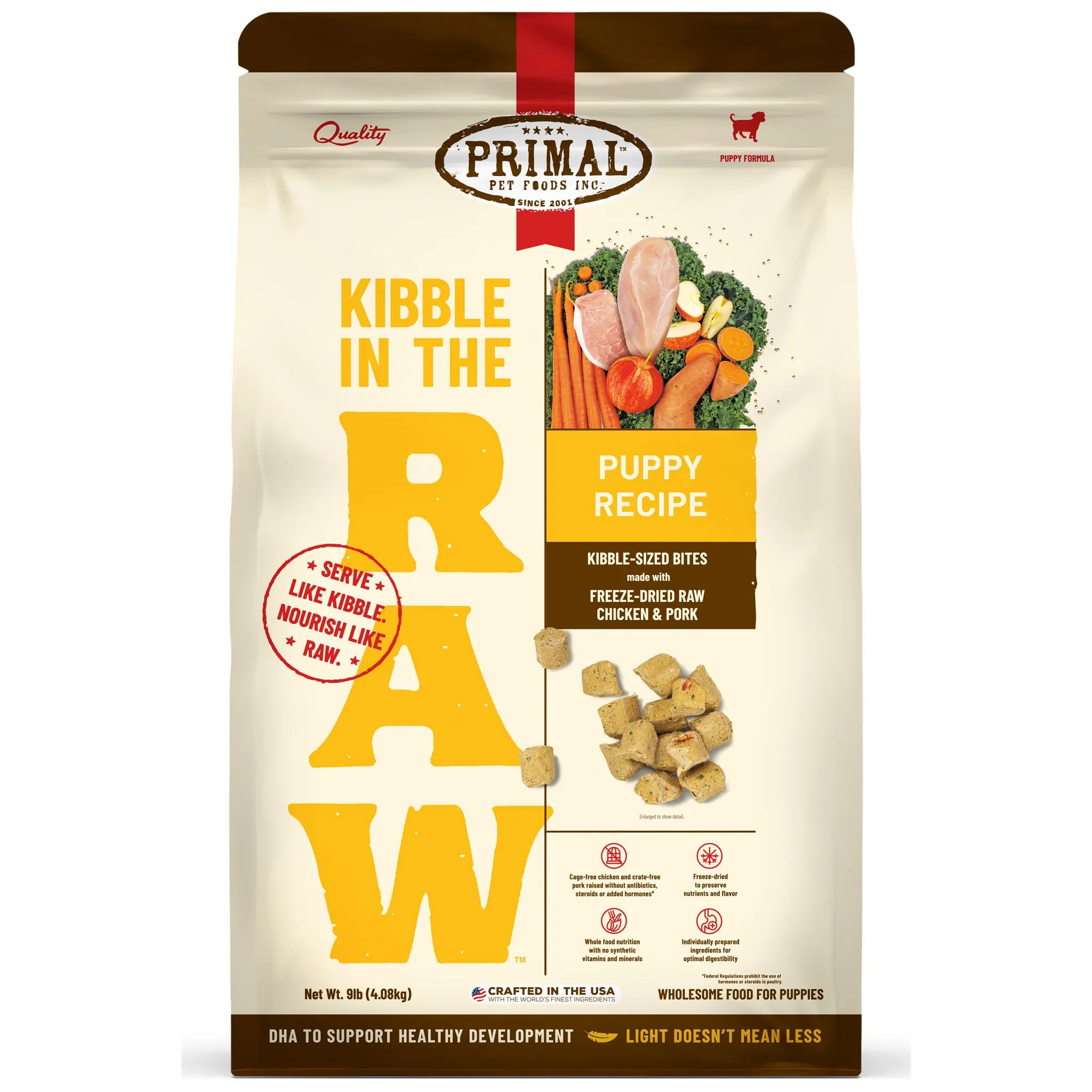 Primal Kibble in the Raw Puppy Recipe Dog Food