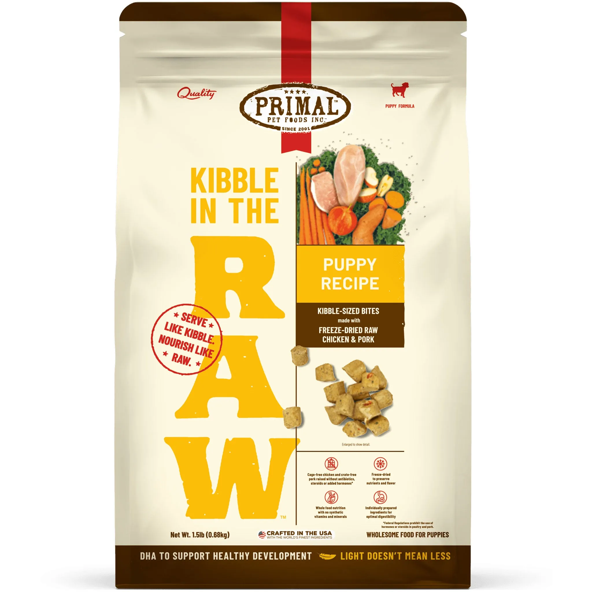 Primal Kibble in the Raw Puppy Recipe Dog Food