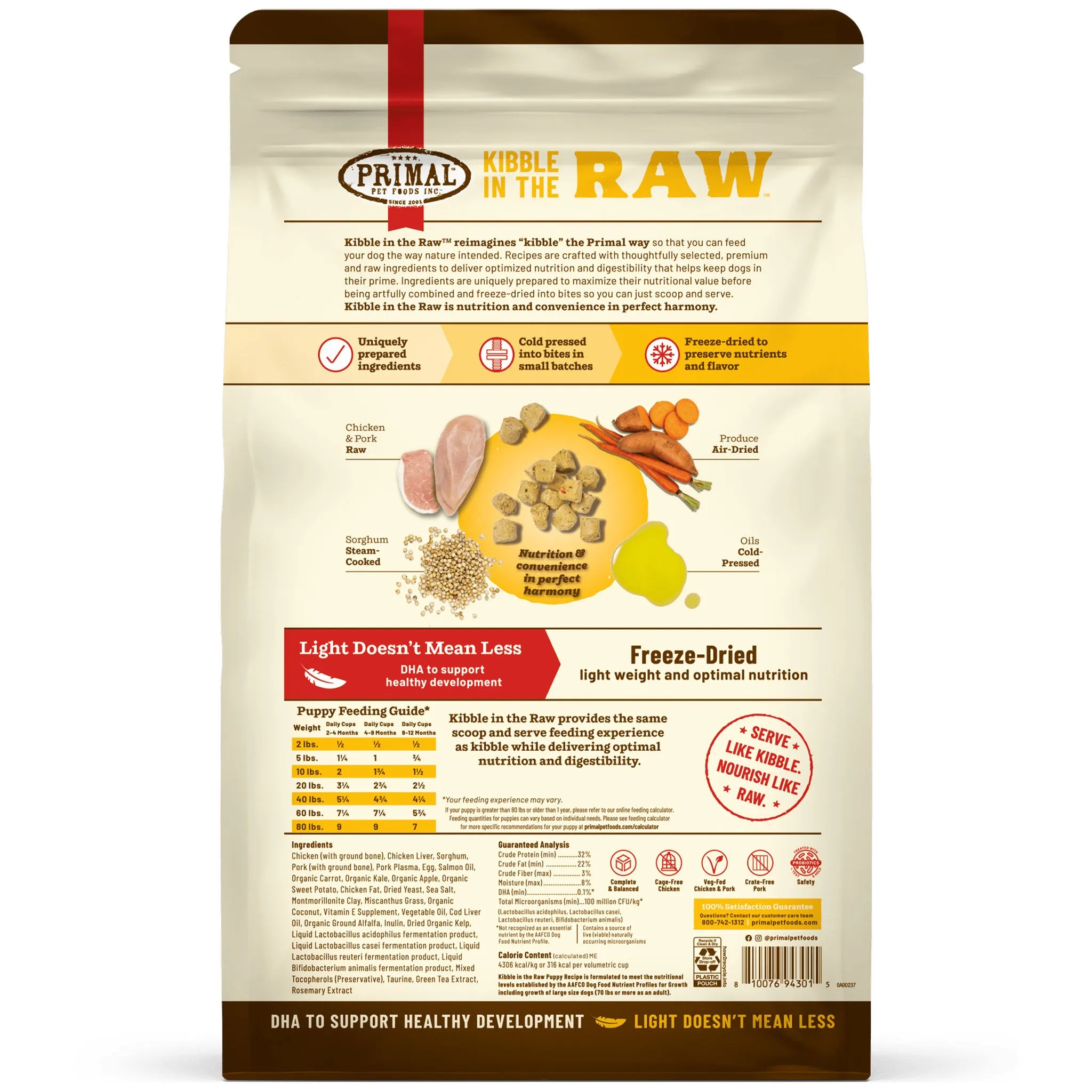Primal Kibble in the Raw Puppy Recipe Dog Food