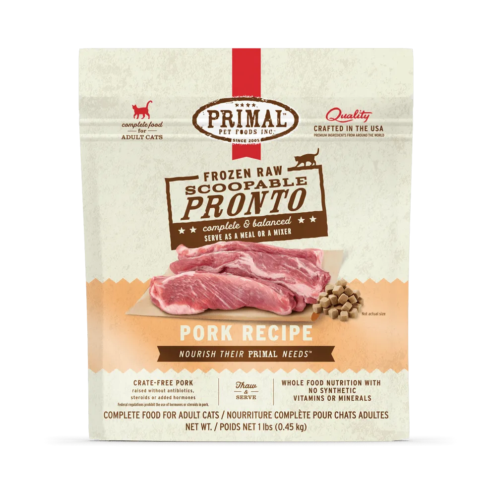 Primal Pronto Raw Frozen Pork Recipe Food For Cats