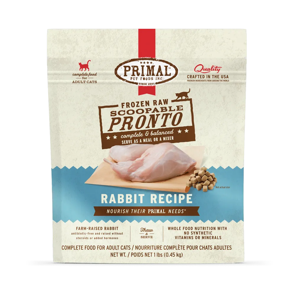 Primal Pronto Raw Frozen Rabbit Recipe Food For Cats