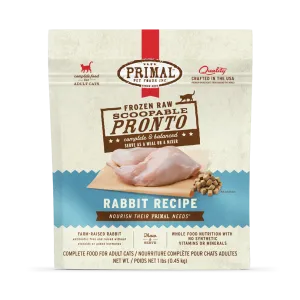 Primal Pronto Raw Frozen Rabbit Recipe Food For Cats