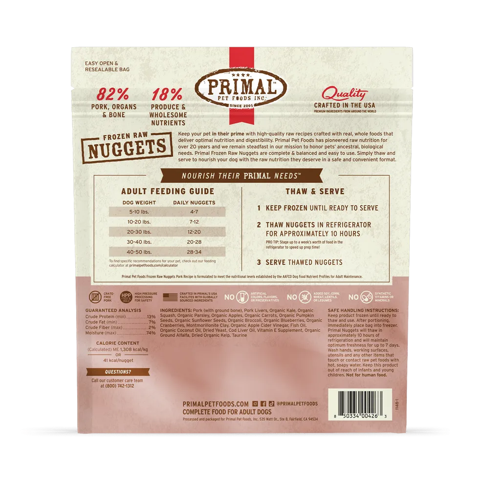 Primal Raw Frozen Pork Formula For Dogs