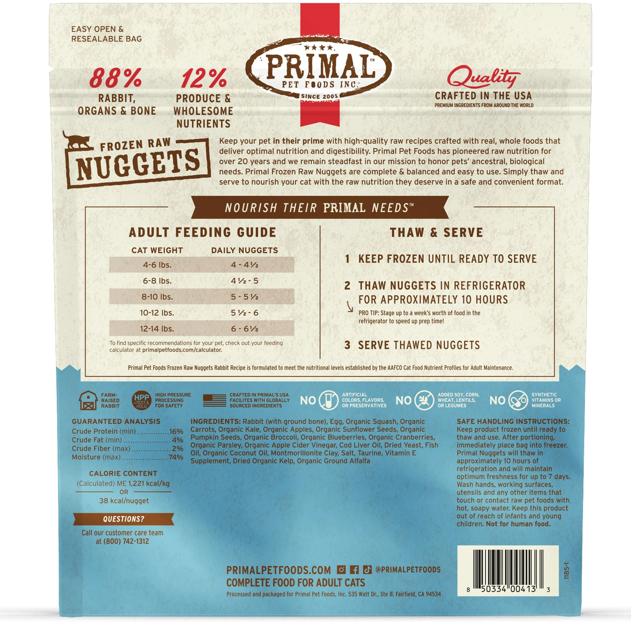 Primal Raw Rabbit Cat Food