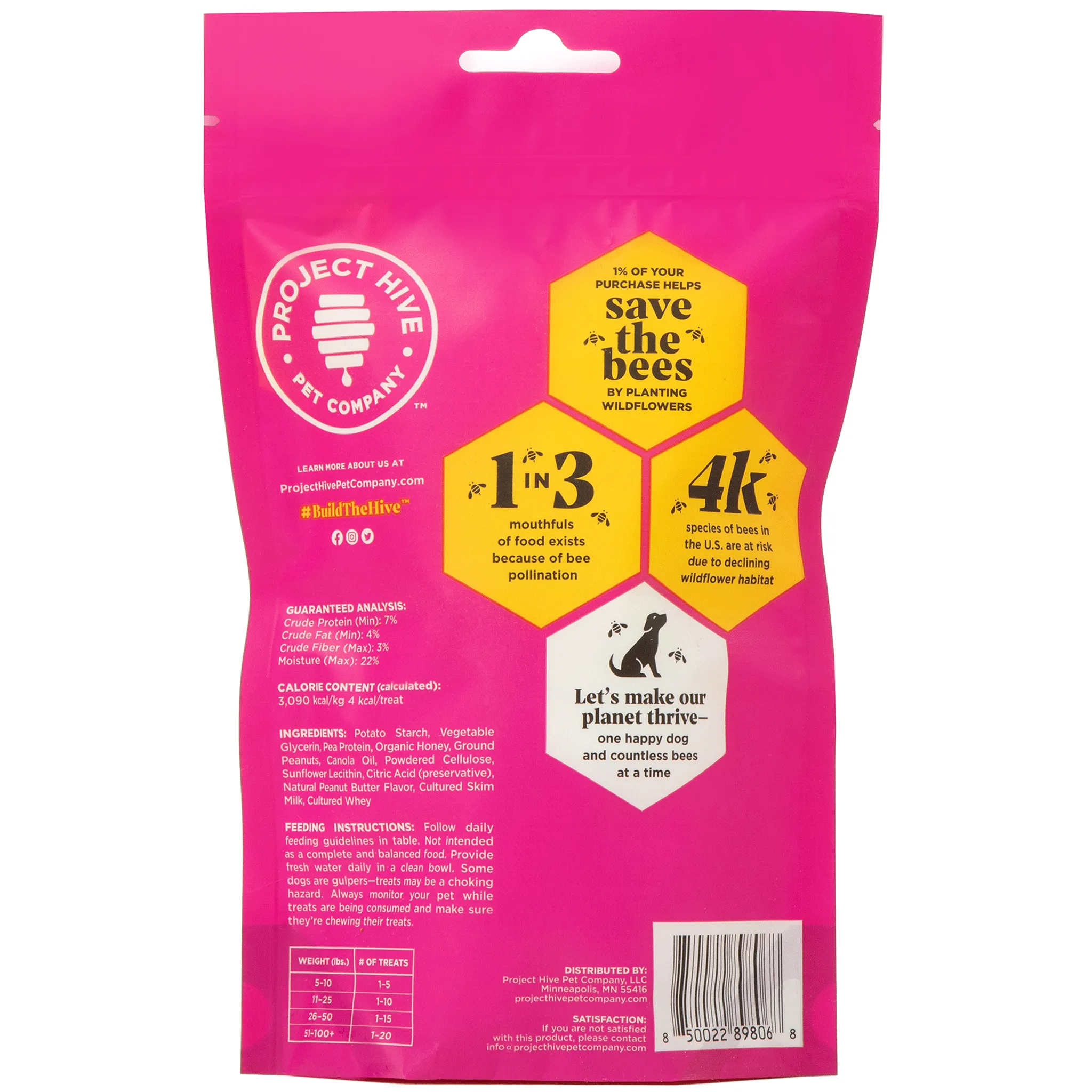 Project Hive Peanut Butter & Honey Training Treats for Dogs - 6 oz