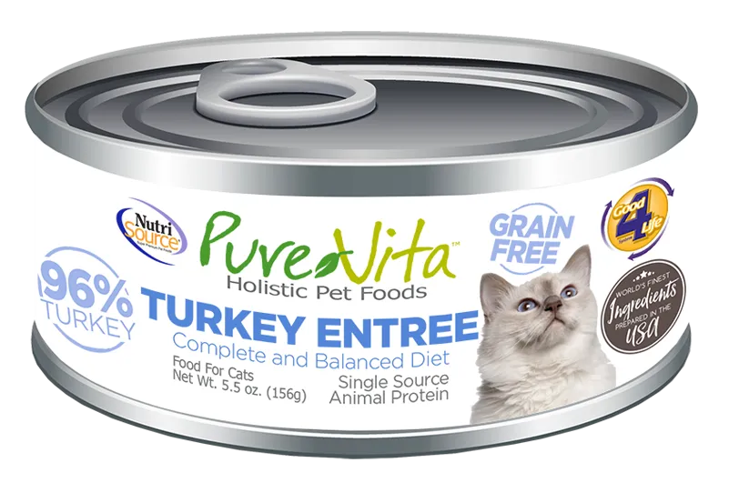 PureVita Grain Free Turkey Entree for Cats