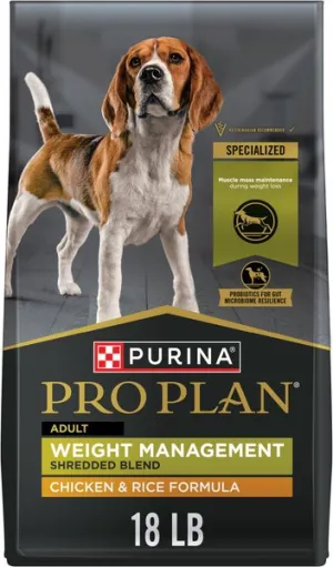 Purina Pro Plan Adult Shredded Blend Weight Management Chicken & Rice Formula Dry Dog Food