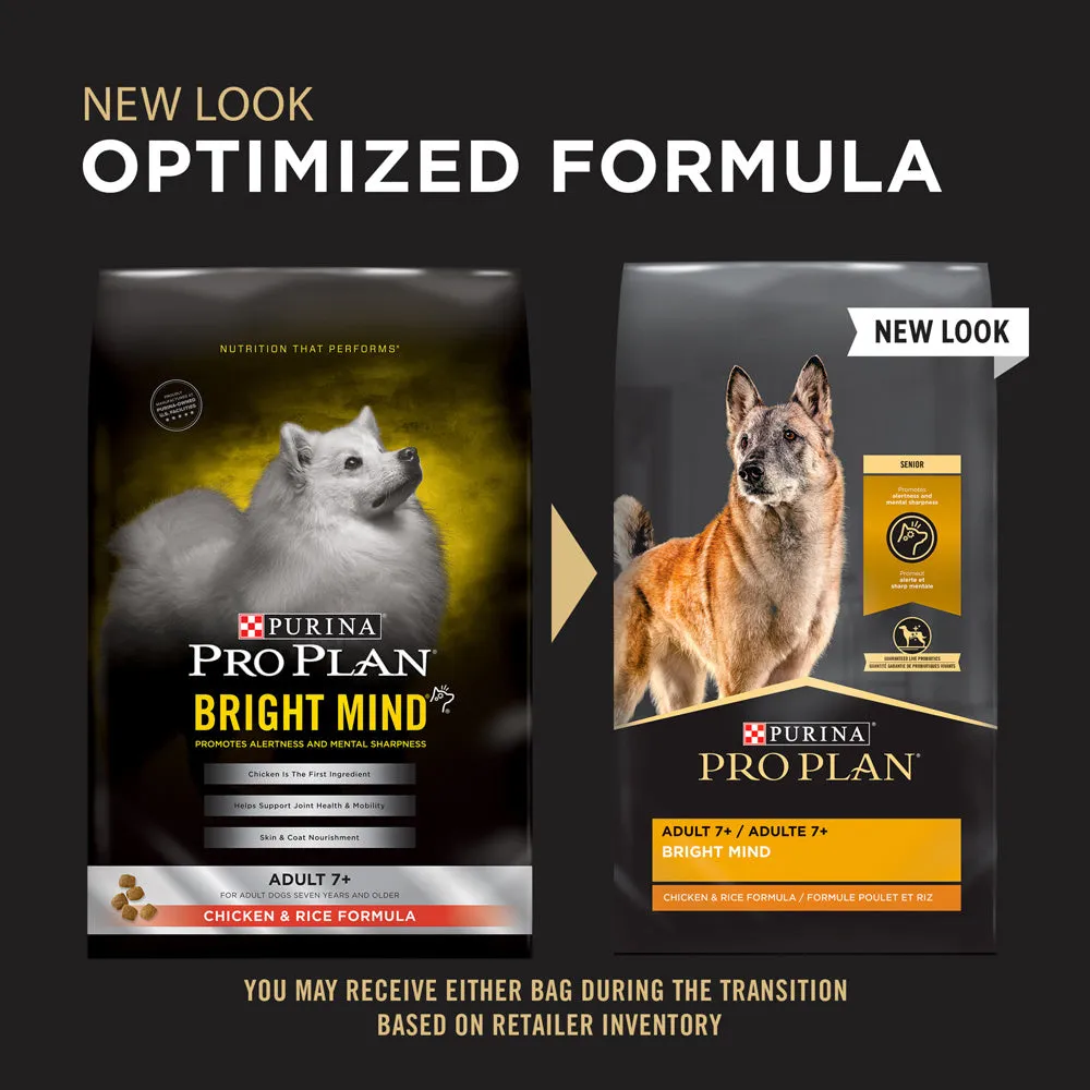 Purina Pro Plan Bright Mind Adult 7plus Chicken & Rice Formula Dry Dog Food