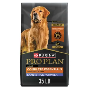 Purina Pro Plan Complete Essentials Shredded Blend Lamb and Rice High Protein Dog Food with Probiotics for Dogs