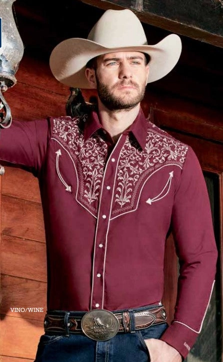 Rangers Lujoso 130CA01 Western Shirt Burgundy
