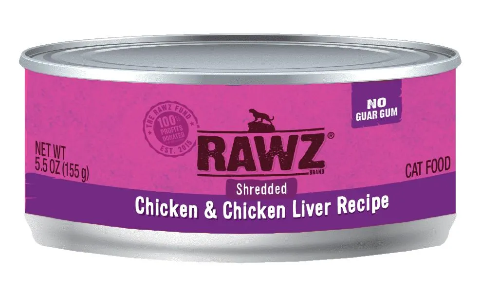RAWZ Shredded Chicken & Chicken Liver Canned Cat Food