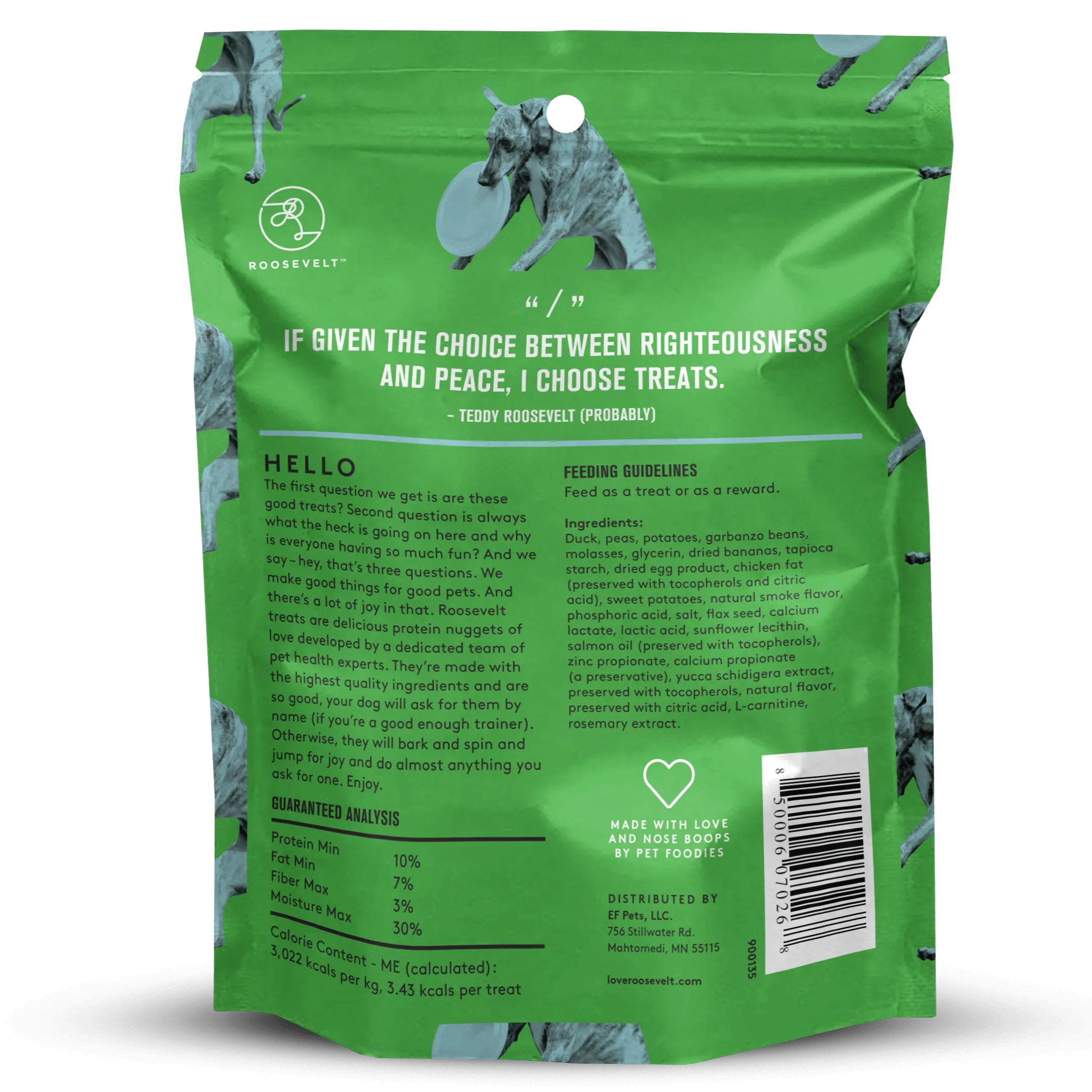Roosevelt Soft & Chewy Dog Treats Duck Recipe