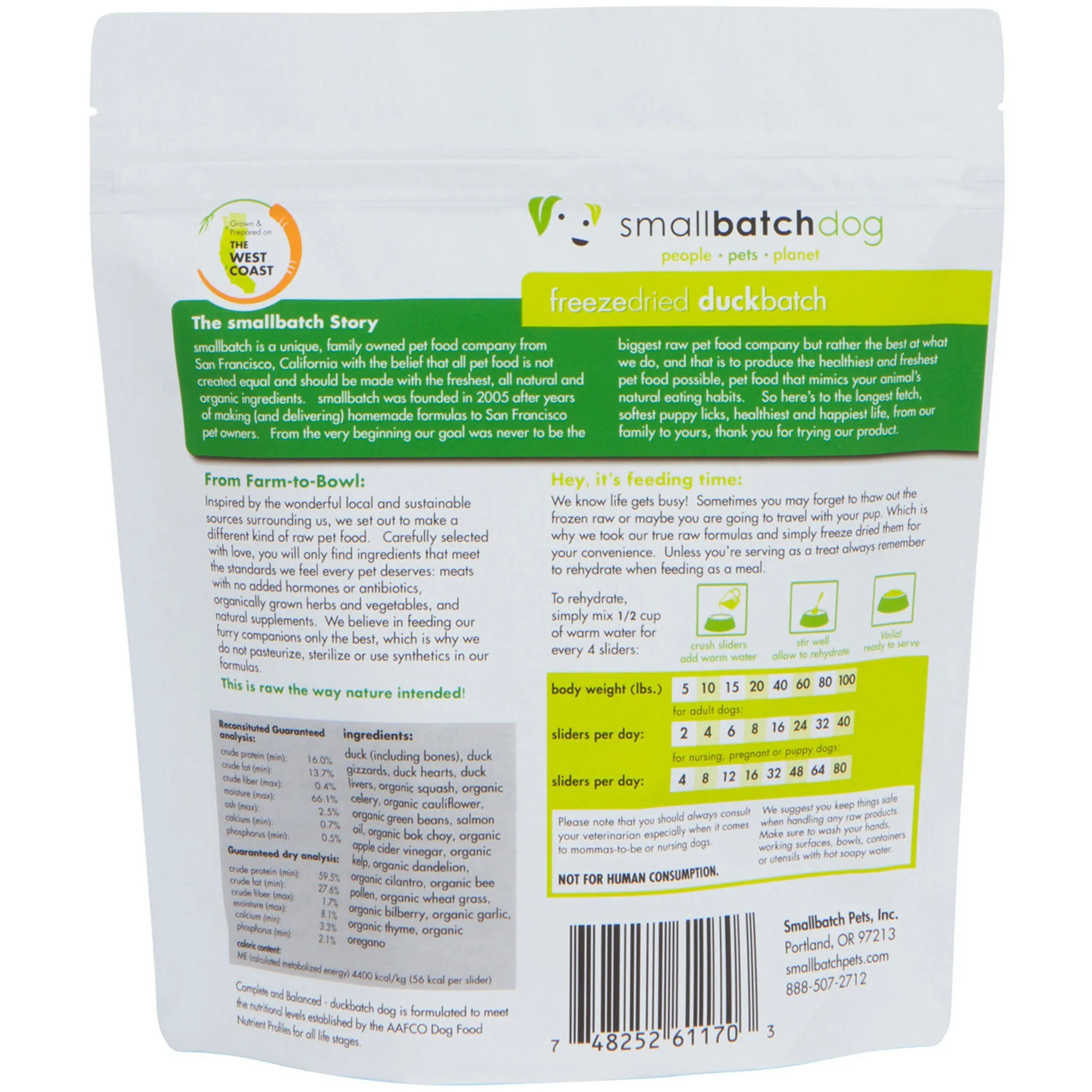 Smallbatch Freeze-Dried Duck Dog Food - 14oz