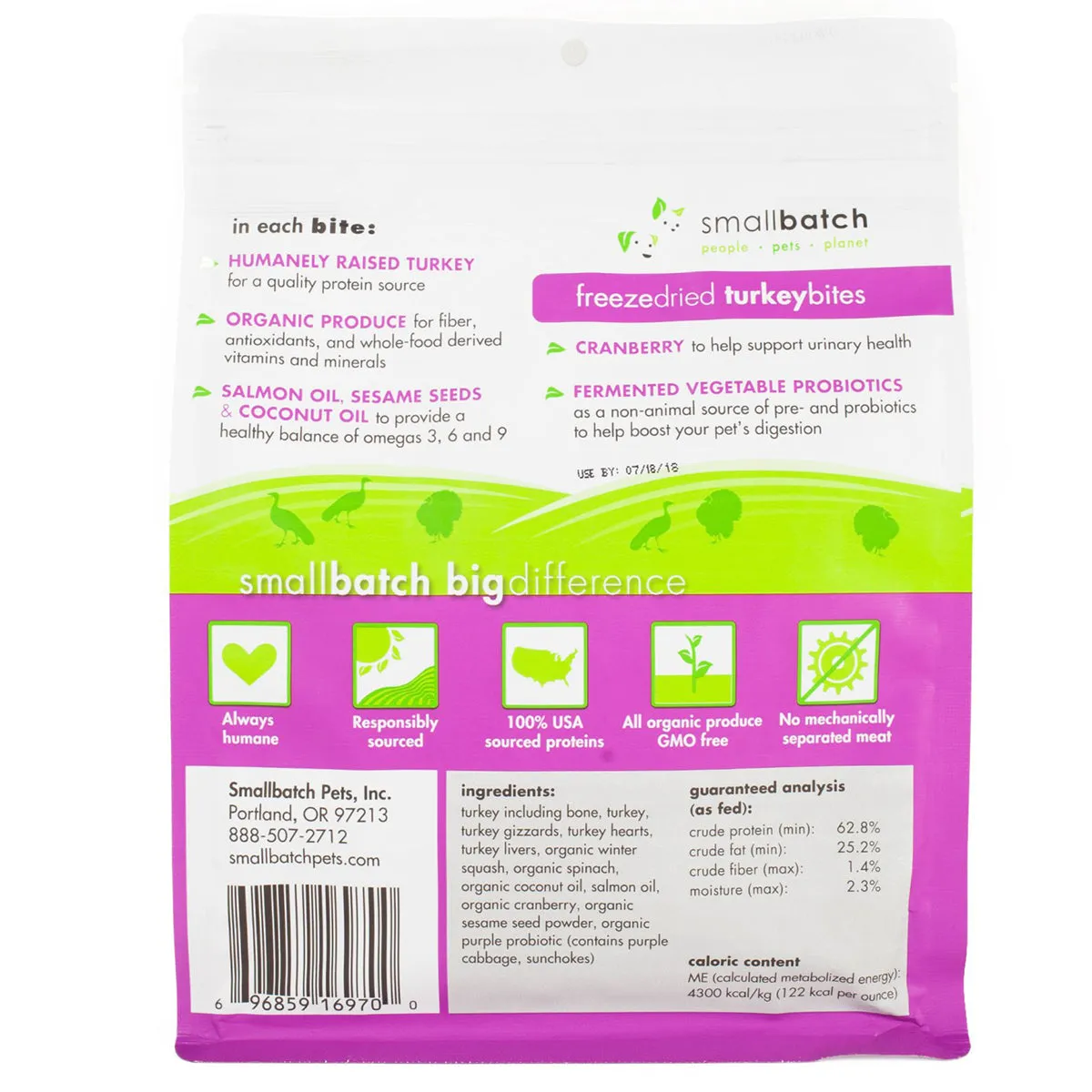 SmallBatch Freeze-Dried Turkey Bites Dog & Cat Treats - 7oz