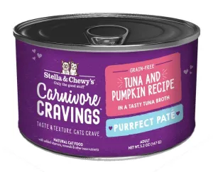 Stella & Chewy's Carnivore Cravings Purrfect Pate Tuna & Pumpkin Pate Recipe in Broth Wet Cat Food