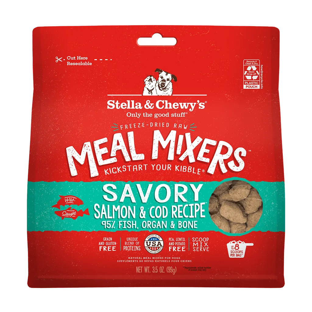 Stella & Chewy's Freeze-Dried Raw Meal Mixers Dog Food Topper - Savory Salmon & Cod Recipe