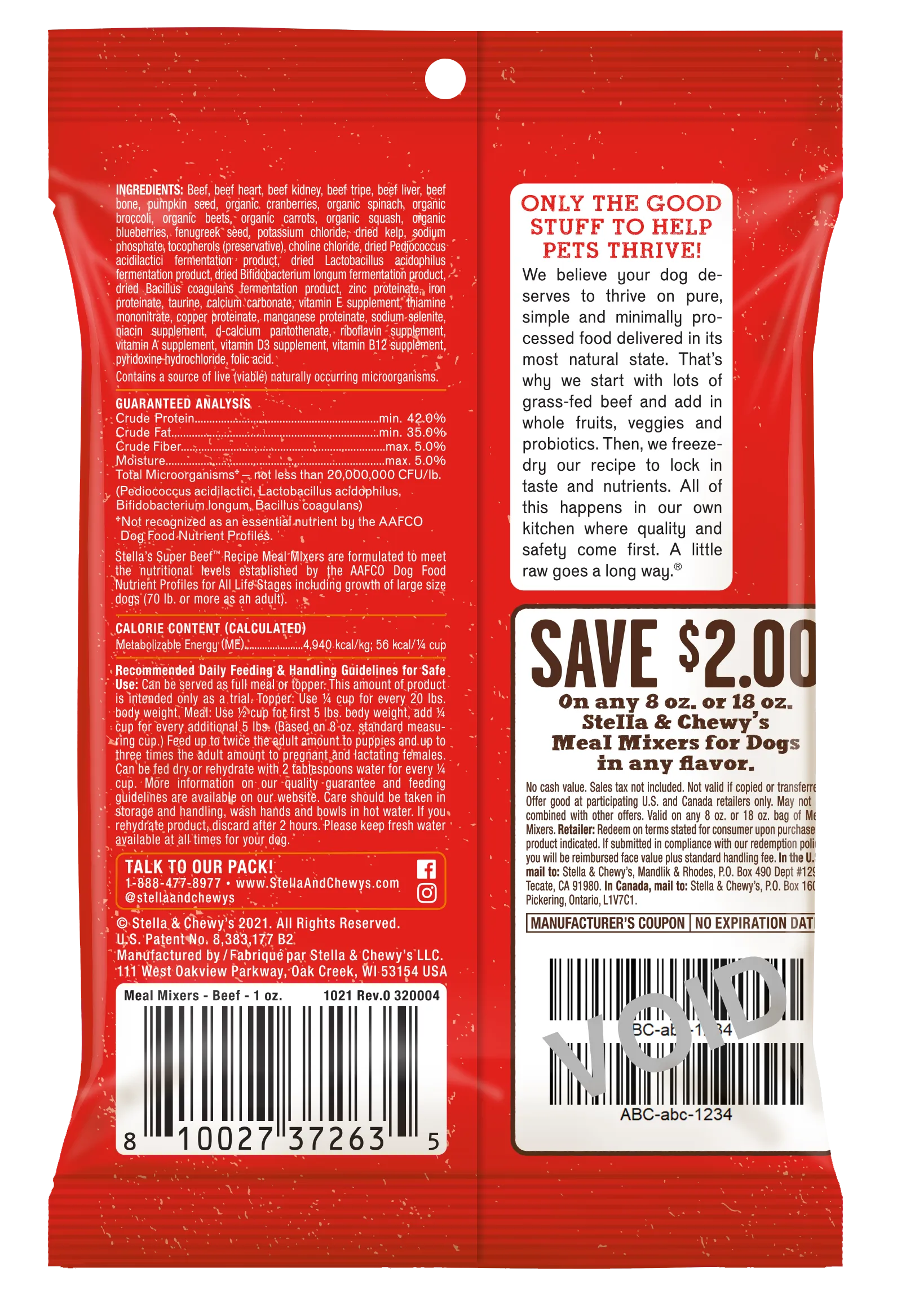 Stella & Chewy's Freeze Dried Raw Stella's Super Beef Meal Mixers