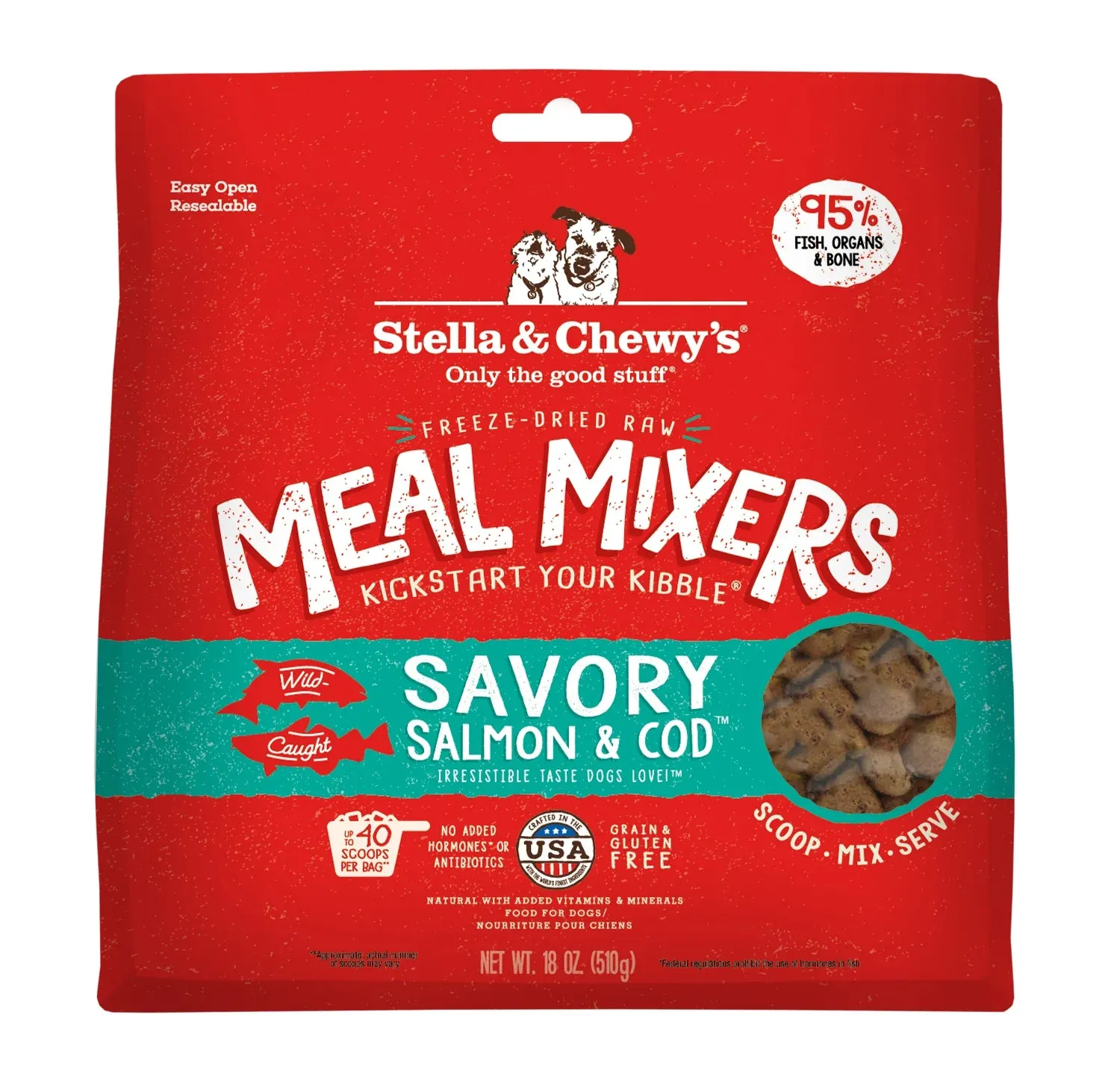 Stella & Chewy's Freeze-Dried Savory Salmon & Cod Meal Mixer for Dogs