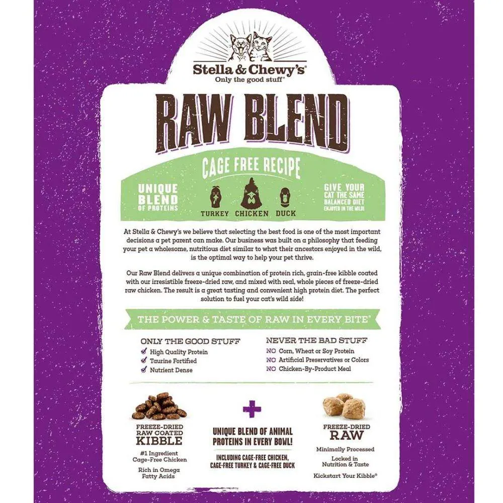 Stella & Chewy's Raw Blend Kibble Cage Free Poultry Recipe Freeze-Dried Raw Coated Kibble   Freeze-Dried Raw Dry Cat Food
