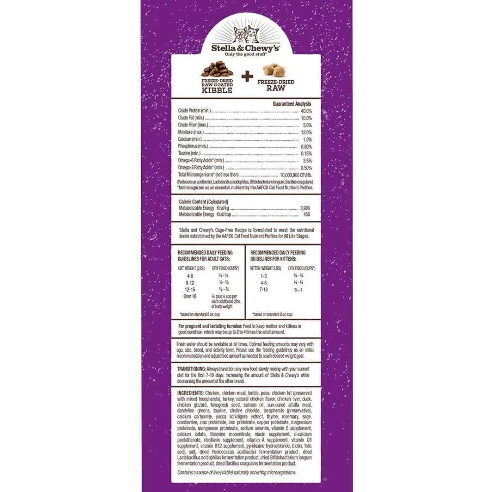 Stella & Chewy's Raw Blend Kibble Cage Free Poultry Recipe Freeze-Dried Raw Coated Kibble   Freeze-Dried Raw Dry Cat Food