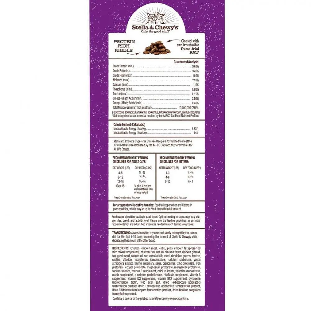Stella & Chewy's Raw Coated Kibble Cage Free Chicken Recipe Dry Cat Food