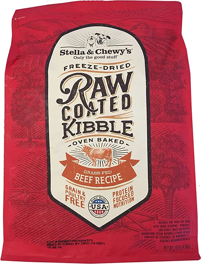 Stella & Chewy's Raw Coated Kibble Grass Fed Beef Recipe Dry Dog Food