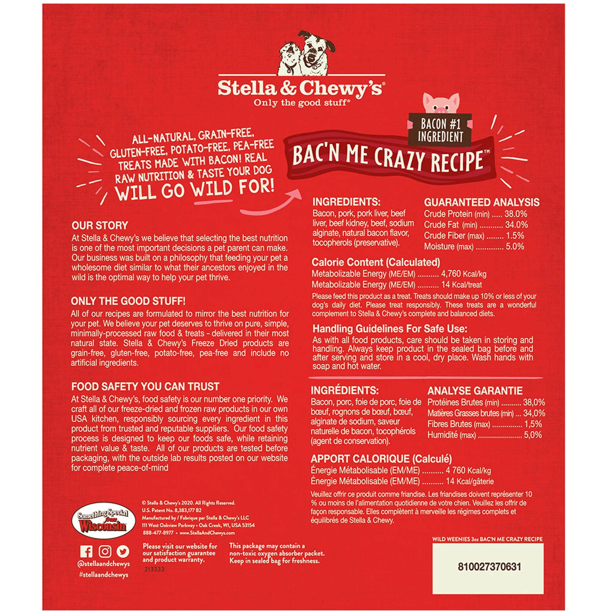 Stella & Chewy's Wild Weenies Bacon Dog Treats