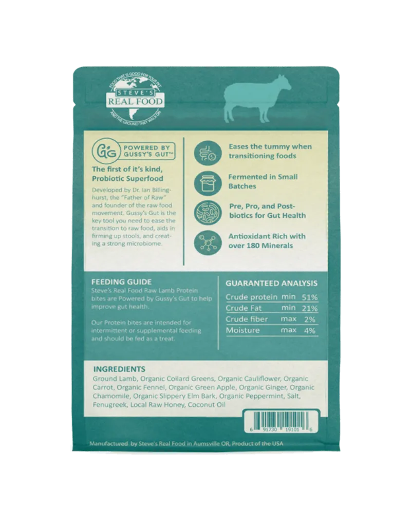 Steve's Real Food Lamb Protein Bites for Cats and Dogs