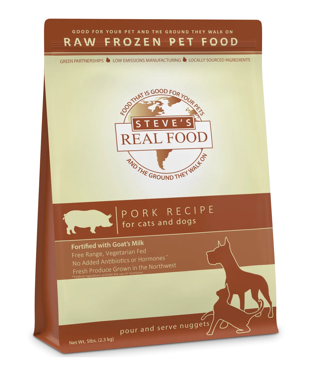 Steve's Real Food Raw Frozen Pork Diet Food for Dogs & Cats