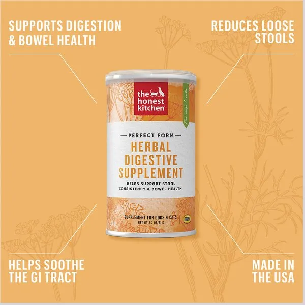 The Honest Kitchen Perfect Form Herbal Digestive Supplement for Dogs and Cats
