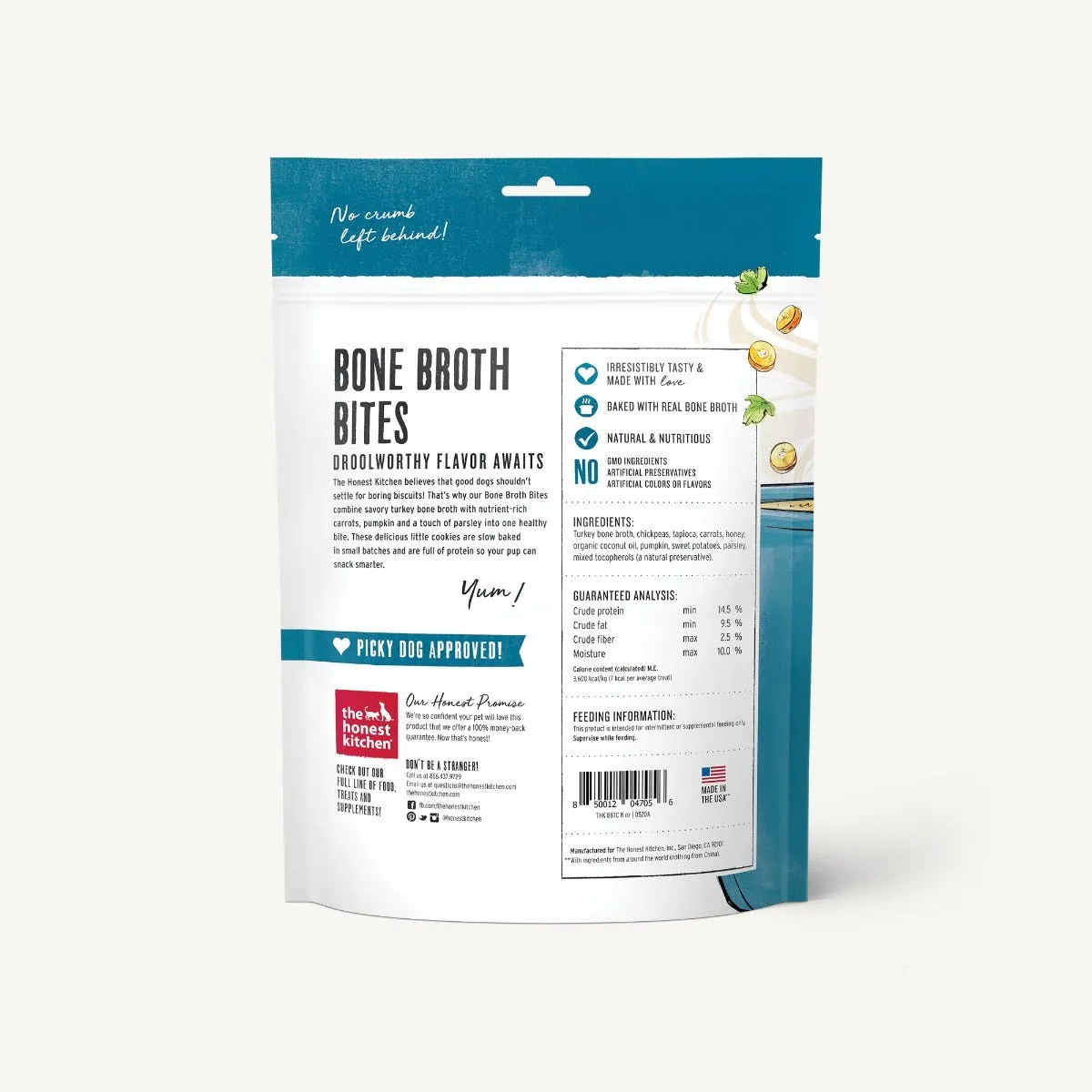 The Honest Kitchen Roasted with Turkey Bone Broth & Pumpkin Bone Broth Bites For Dogs