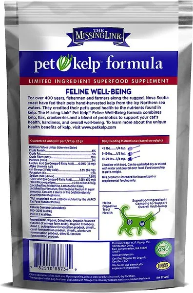 The Missing Link Pet Kelp Feline Well-Being Supplement for Cats