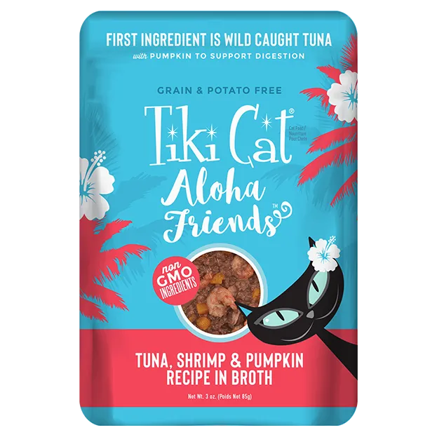 Tiki Cat Aloha Friends Grain Free Tuna with Shrimp and Pumpkin Cat Food Pouch